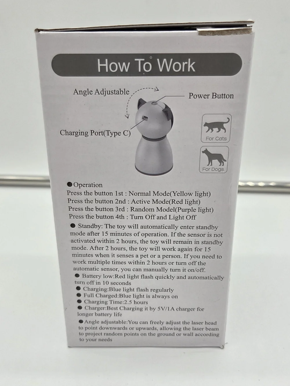 M05 Laser Light Cat Toy - Silver and Black